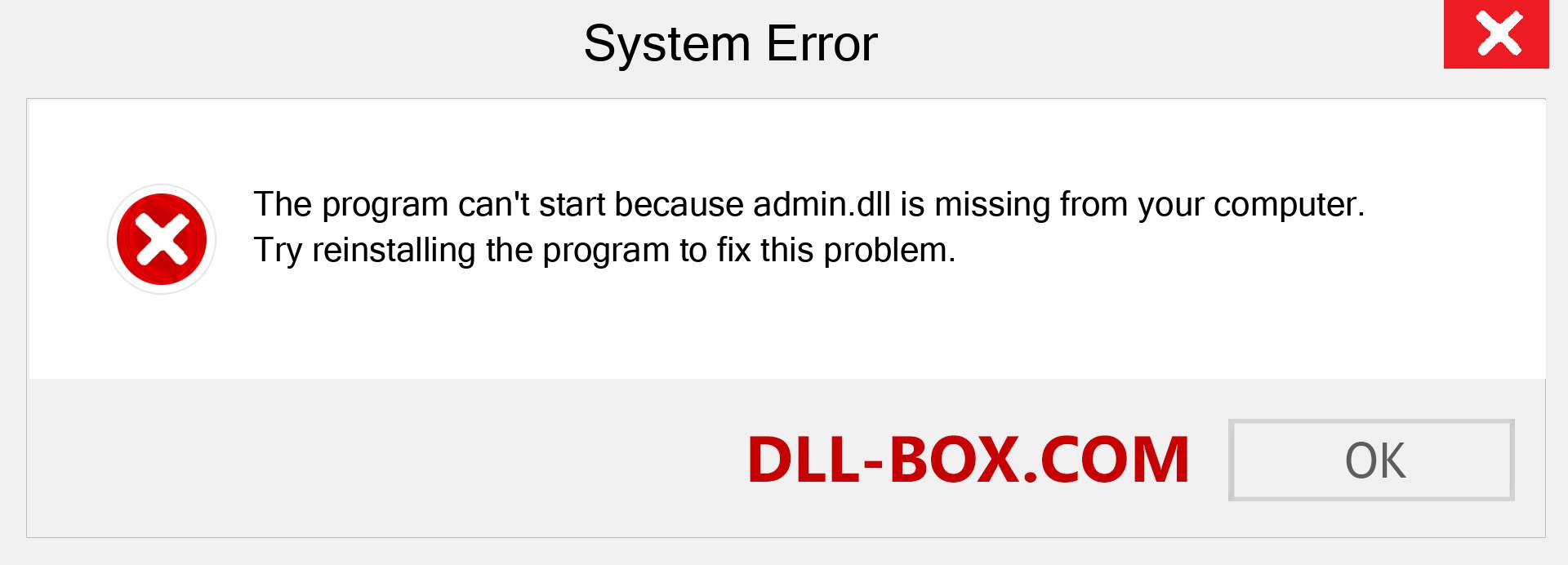 admin.dll file is missing?. Download for Windows 7, 8, 10 - Fix  admin dll Missing Error on Windows, photos, images